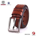 2015 new arrival full grain man pin buckle genuine brown leather belt
